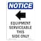 Signmission OSHA Notice, 7" Height, Equipment Serviceable Sign With Symbol, 7" X 5", Portrait OS-NS-D-57-V-12126 - alternate 1